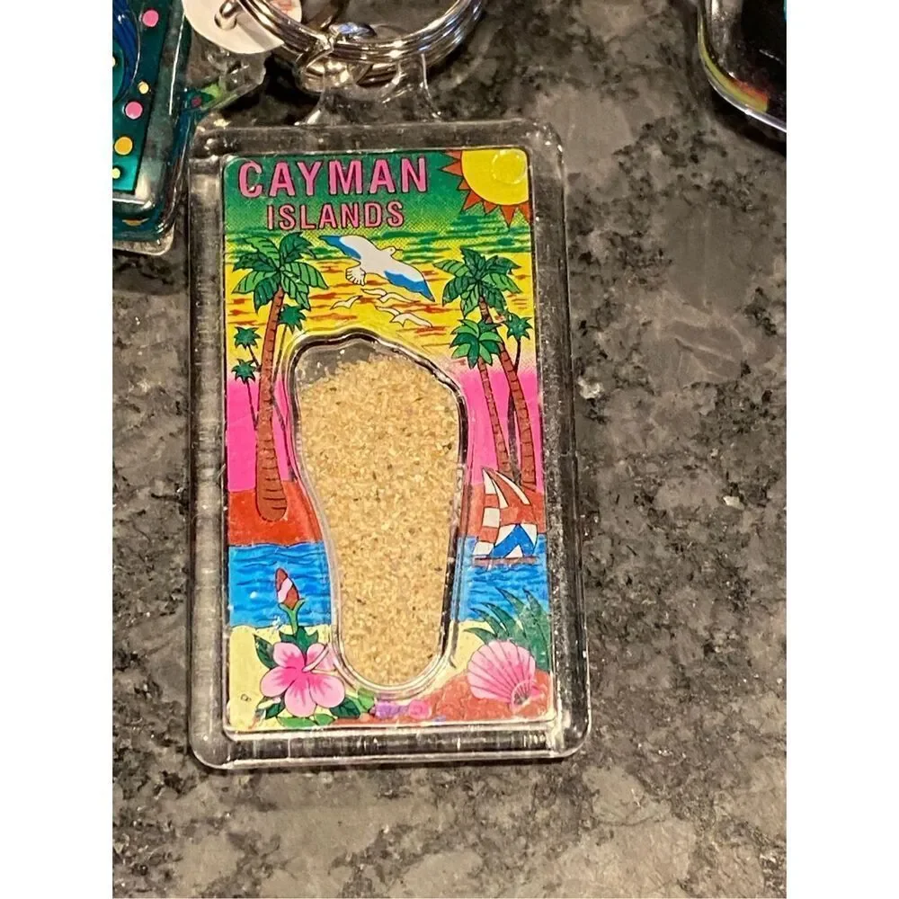 Lot of 5 Cayman Caribbean Island Keychains NEW
